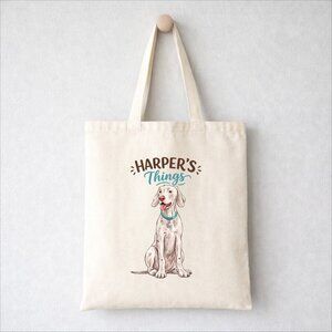 Custom Dog Name Bag Pet Tote Bag With Dog Face